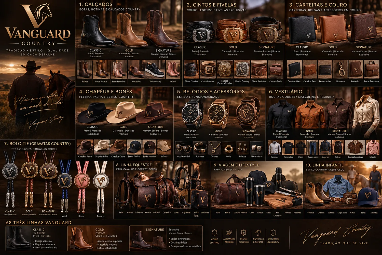 Paisagem equestre — referência visual da identidade Vanguard Country